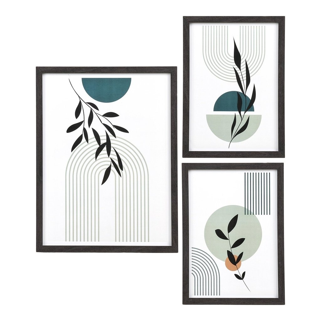 Botanical Geometric Wall Art Set